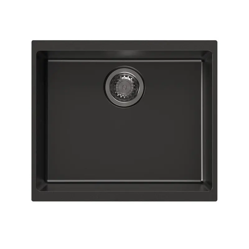 [41571] Black Carysil Enigma N100S Granite Single Bowl Stone Kitchen Sink 530*460*200mm