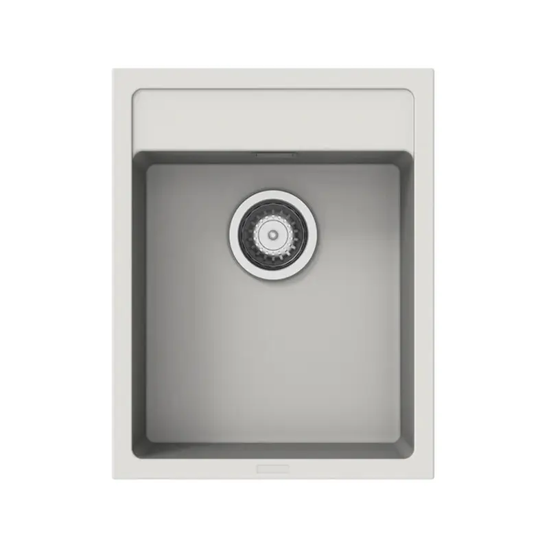 [41583] White Carysil Waltz 400 Grainte Single Bowl Stone Kitchen Sink 400*500*200mm