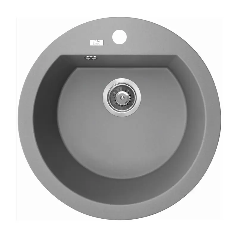 [41589] Laveo  Dafne Grey Granite Single Bowl Stone Kitchen Sink 510*205mm(Including Space Saving Siphon And Click-Clack Plug)