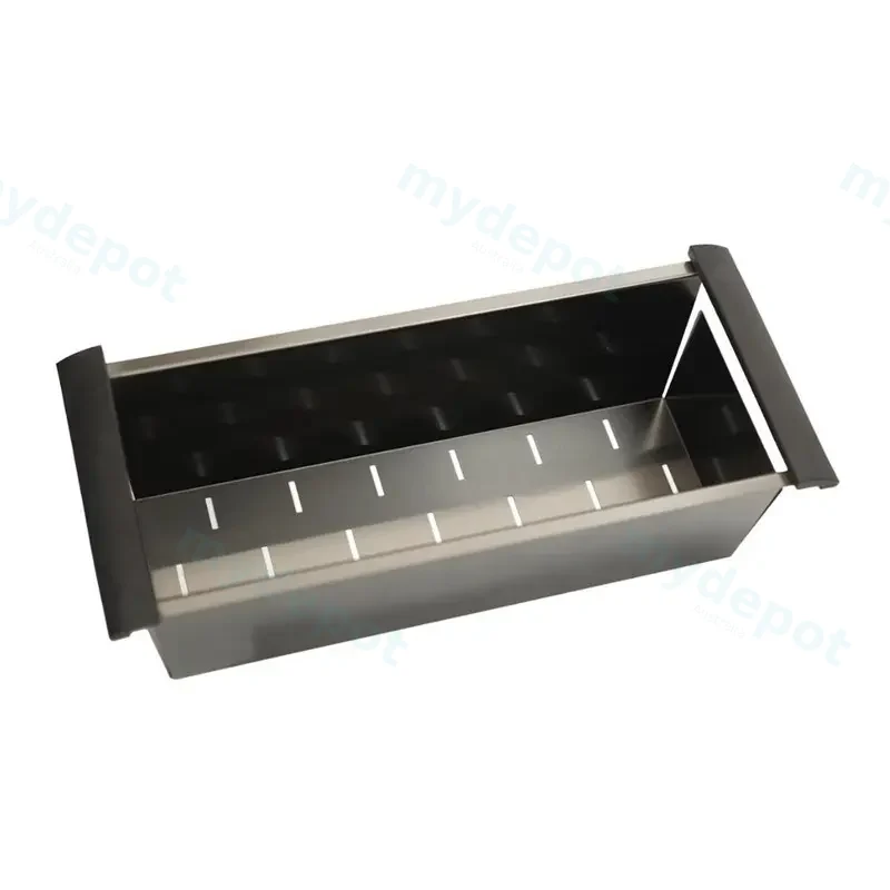 [41628] Gun Metal Black Stainless Steel Kitchen Sink Colander 440*190*130mm