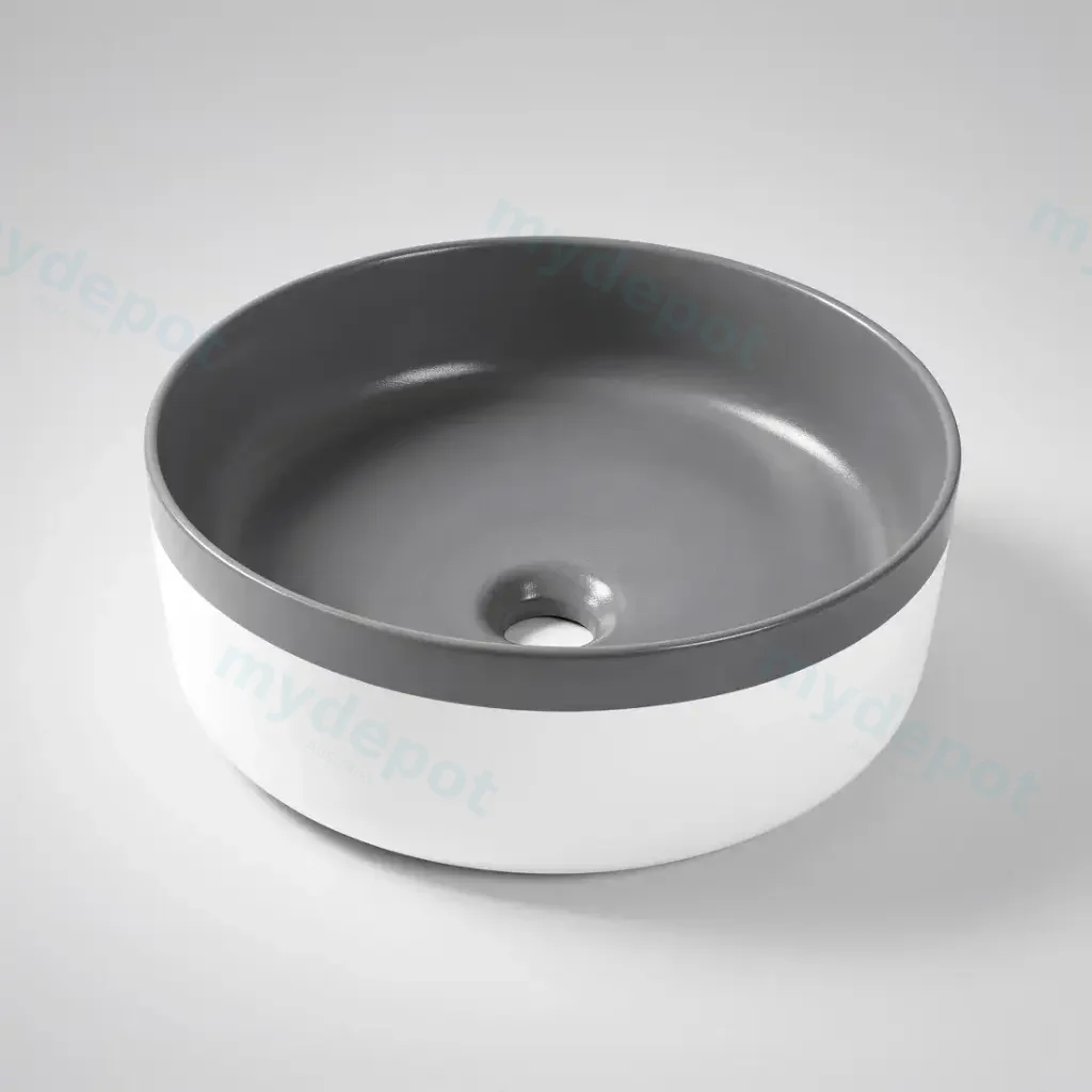[41644] 375*375*135mm Color Plus Textured Exterior Finish & Matte Dark Grey Interior Finish Above Counter Basin(32mm Nonoverflow)