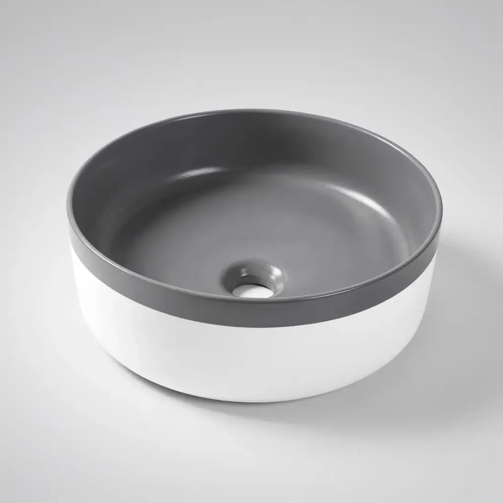 [41644] 375*375*135mm Color Plus Textured Exterior Finish & Matte Dark Grey Interior Finish Above Counter Basin(32mm Nonoverflow)