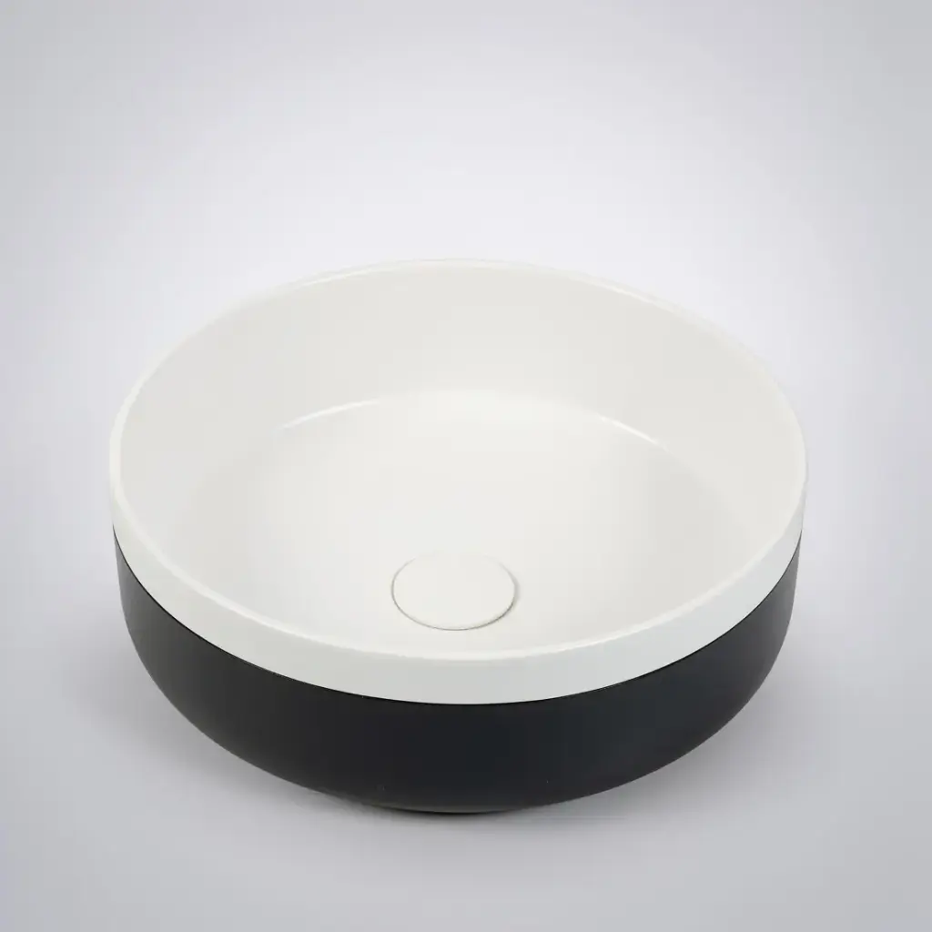 375*375*135mm Color Plus Textured Exterior Finish With Matte Black Edges & Matte Dark Grey Interior Finish Above Counter Basin(32mm Nonoverflow)