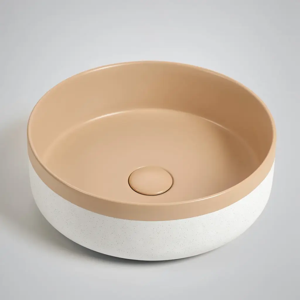 375*375*135mm Color Plus Textured Exterior Finish & Matte Peach Fuzz Interior Finish Above Counter Basin(32mm Nonoverflow)