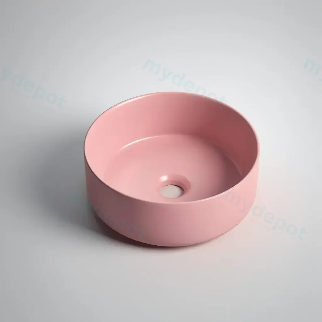 300*300*110mm Matte Pink Above Counter Basin(32mm Nonoverflow)