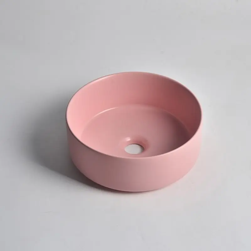 [41658] 300*300*110mm Matte Pink Above Counter Basin(32mm Nonoverflow)
