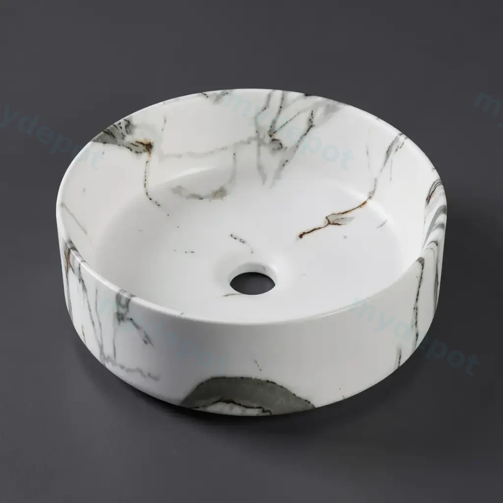 [41663] 360*360*125mm Carrara Matte White Above Counter Basin(32mm Nonoverflow)