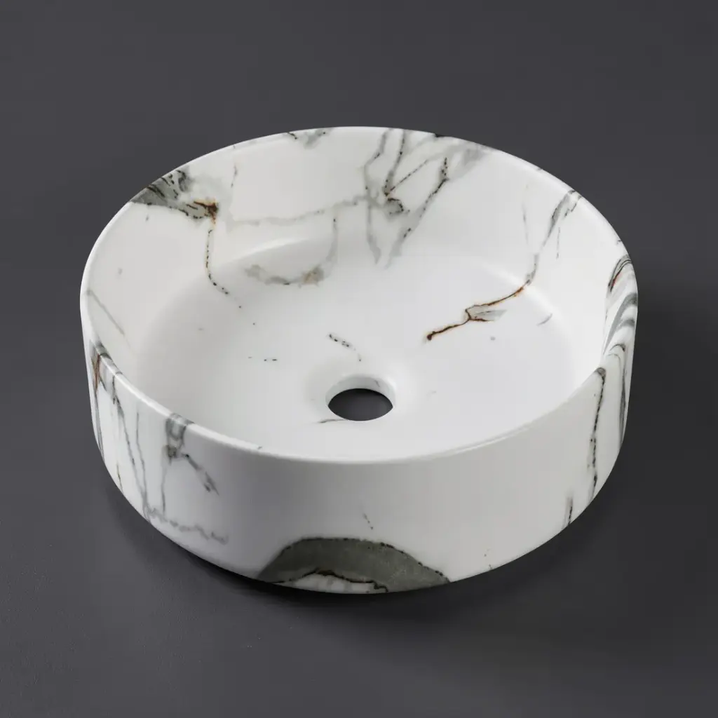 [41663] 360*360*125mm Carrara Matte White Above Counter Basin(32mm Nonoverflow)