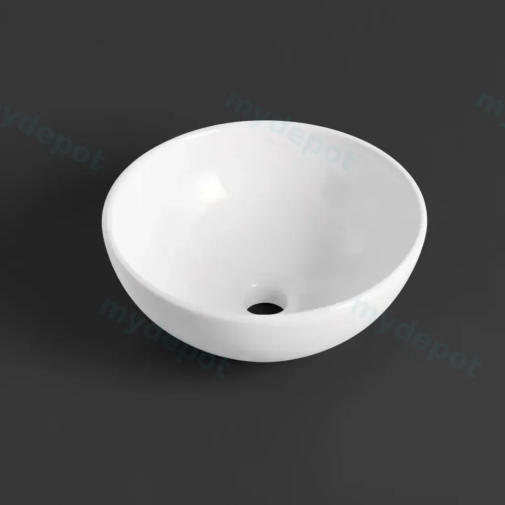 330*330*130mm Gloss White Above Counter Basin(32mm Nonoverflow)
