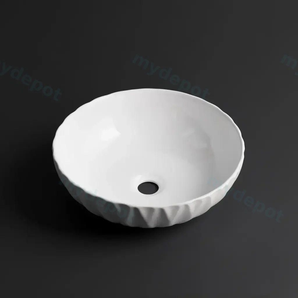 395*395*120mm Gloss White Above Counter Basin(32mm Nonoverflow)