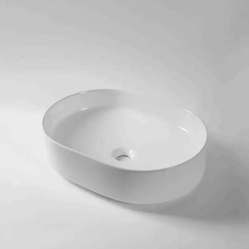 [41687] 500*370*135mm Gloss White Above Counter Basin(32mm Nonoverflow)