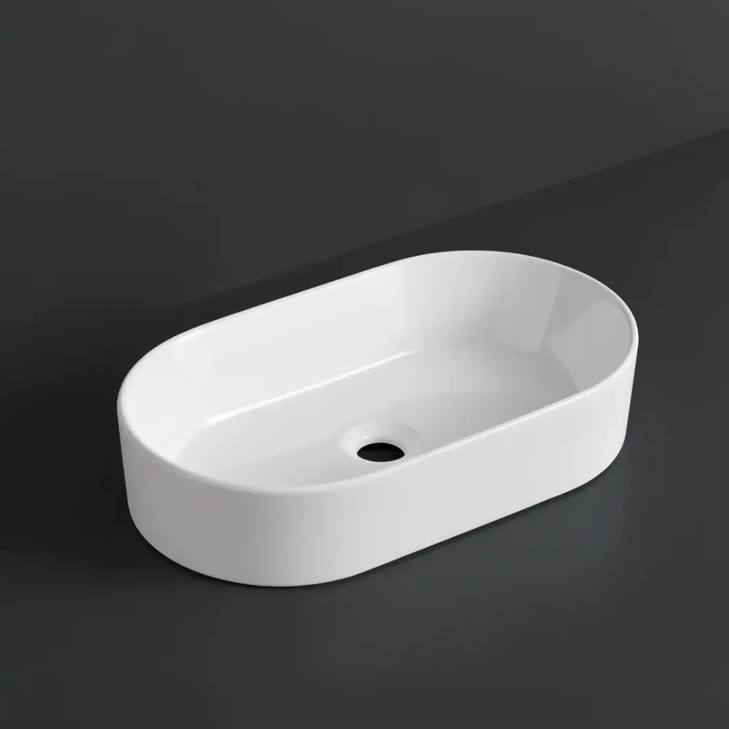 [41688] 520*300*120mm Gloss White Above Counter Basin(32mm Nonoverflow)