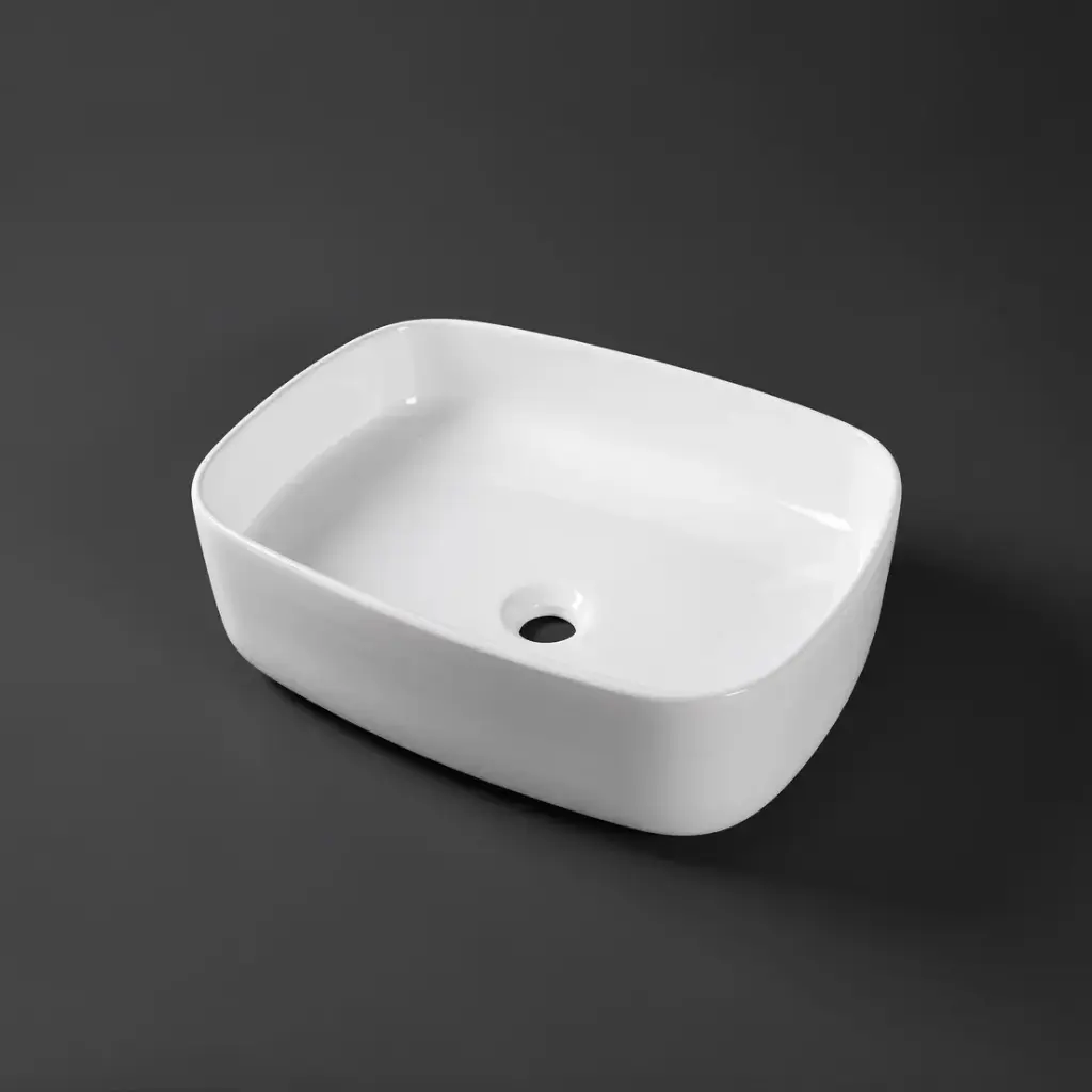 [41695] 500*370*135mm Gloss White Above Counter Basin(32mm Nonoverflow)