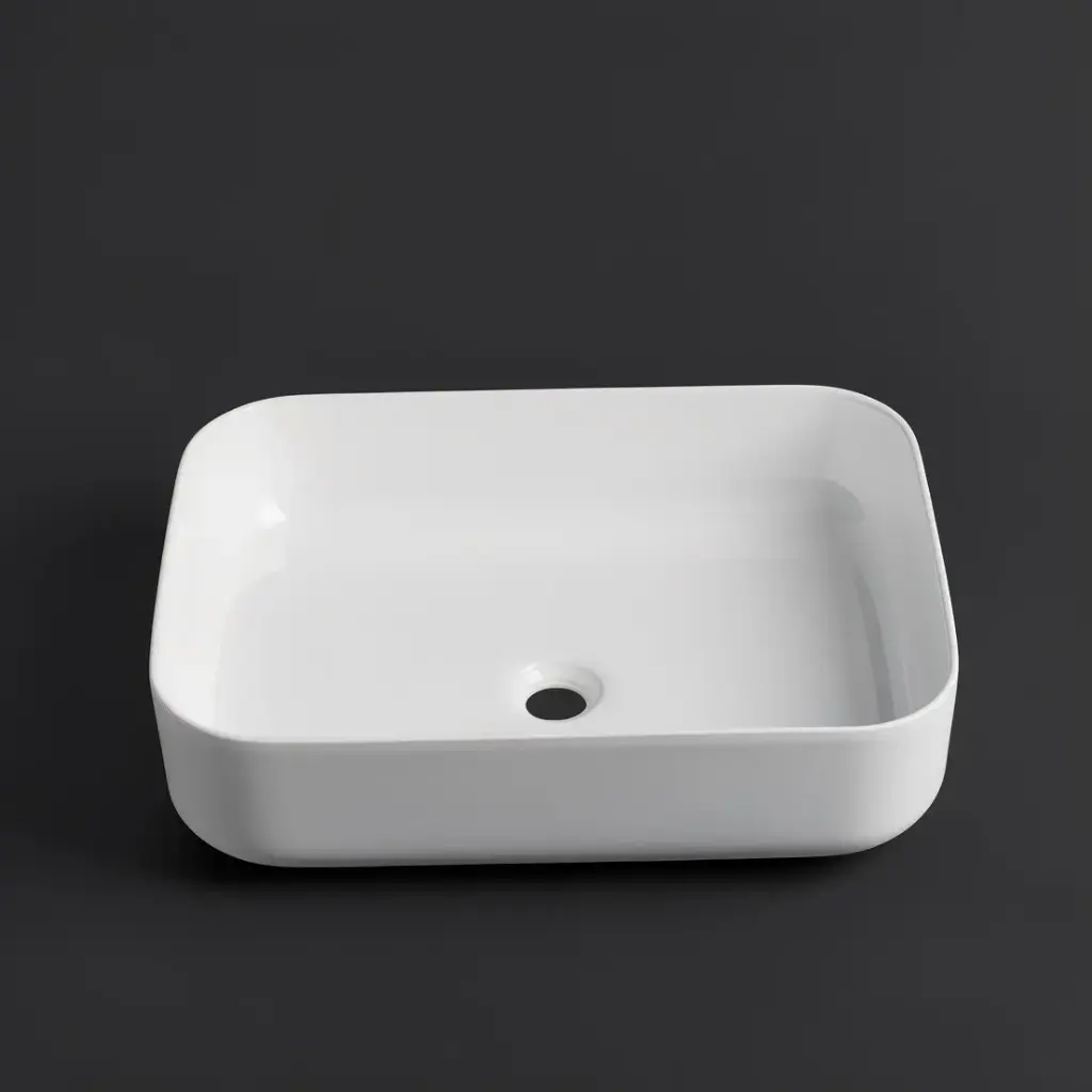 [41701] 500*400*135mm Gloss White Above Counter Basin(32mm Nonoverflow)