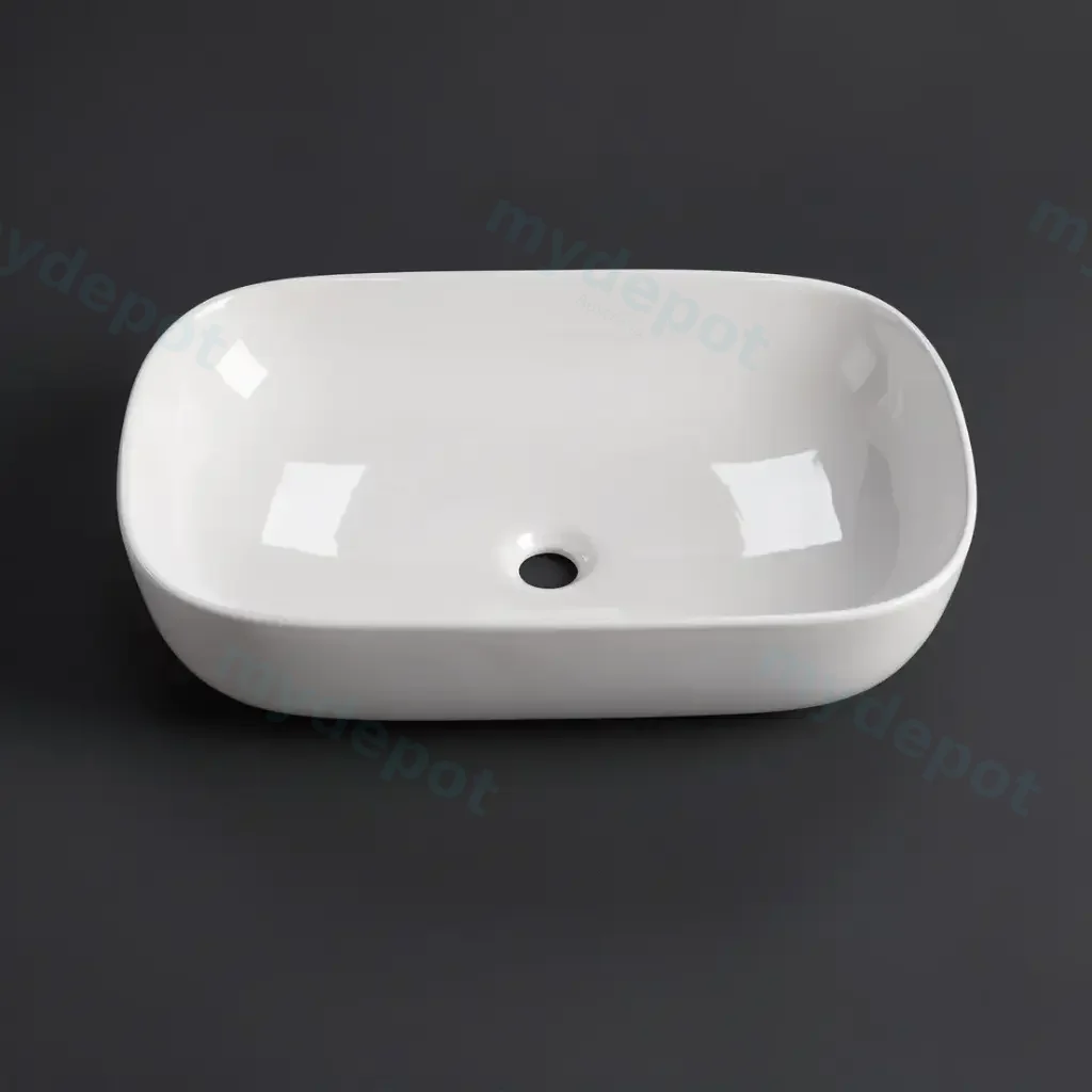 610*400*150mm Gloss White Above Counter Basin(32mm Nonoverflow)