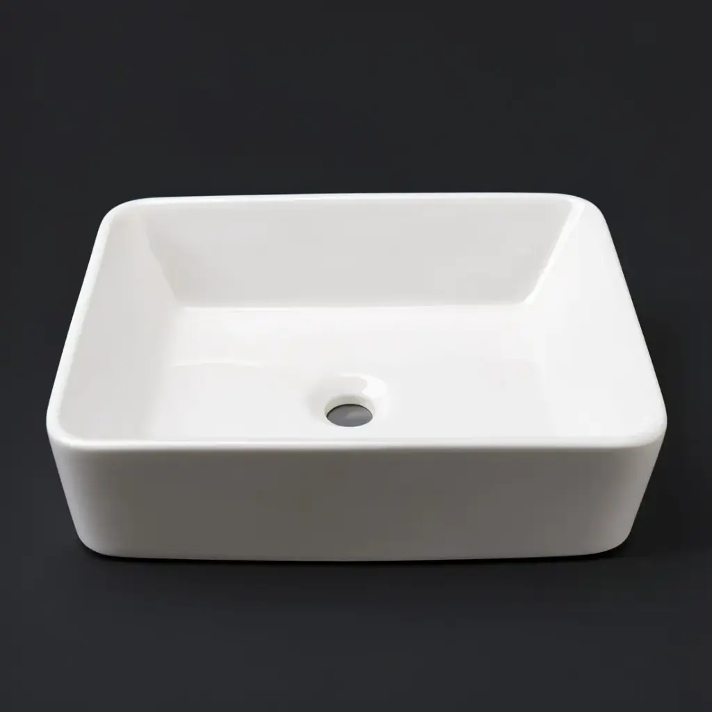 [41715] 480*370*130mm Gloss White Above Counter Basin(32mm Nonoverflow)