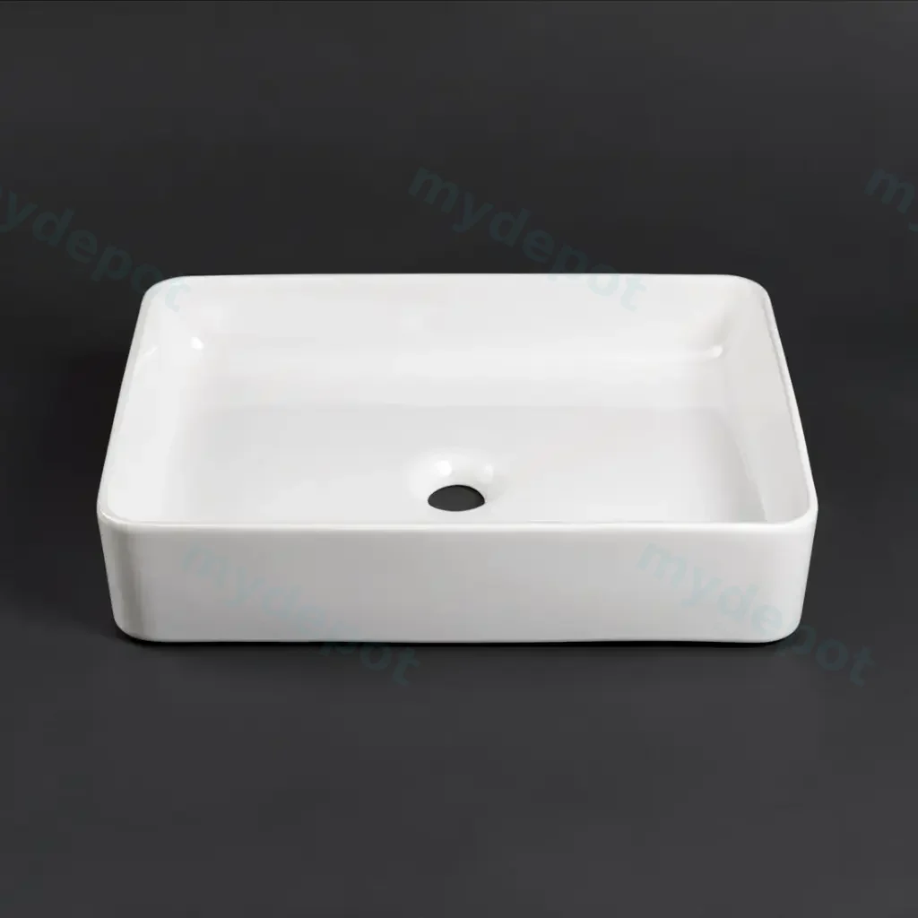 500*355*110mm Gloss White Above Counter Basin(32mm Nonoverflow)