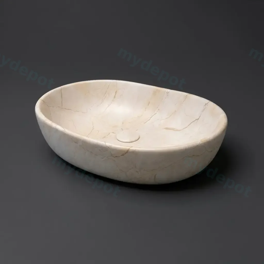 [41722] 485*350*140mm Matte Stone Marble Above Counter Basin (32mm Nonoverflow)