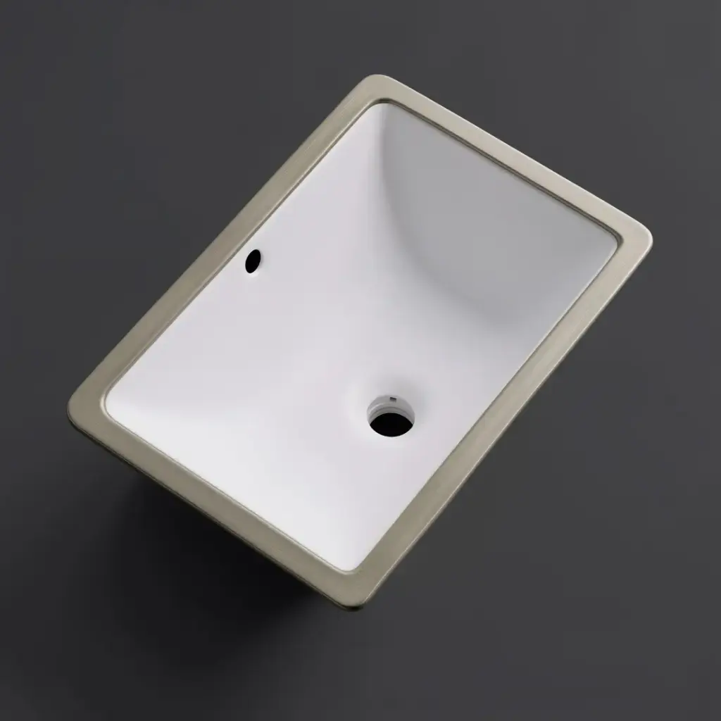 465*335*180mm Matte White Undermount Basin(32mm Overflow)