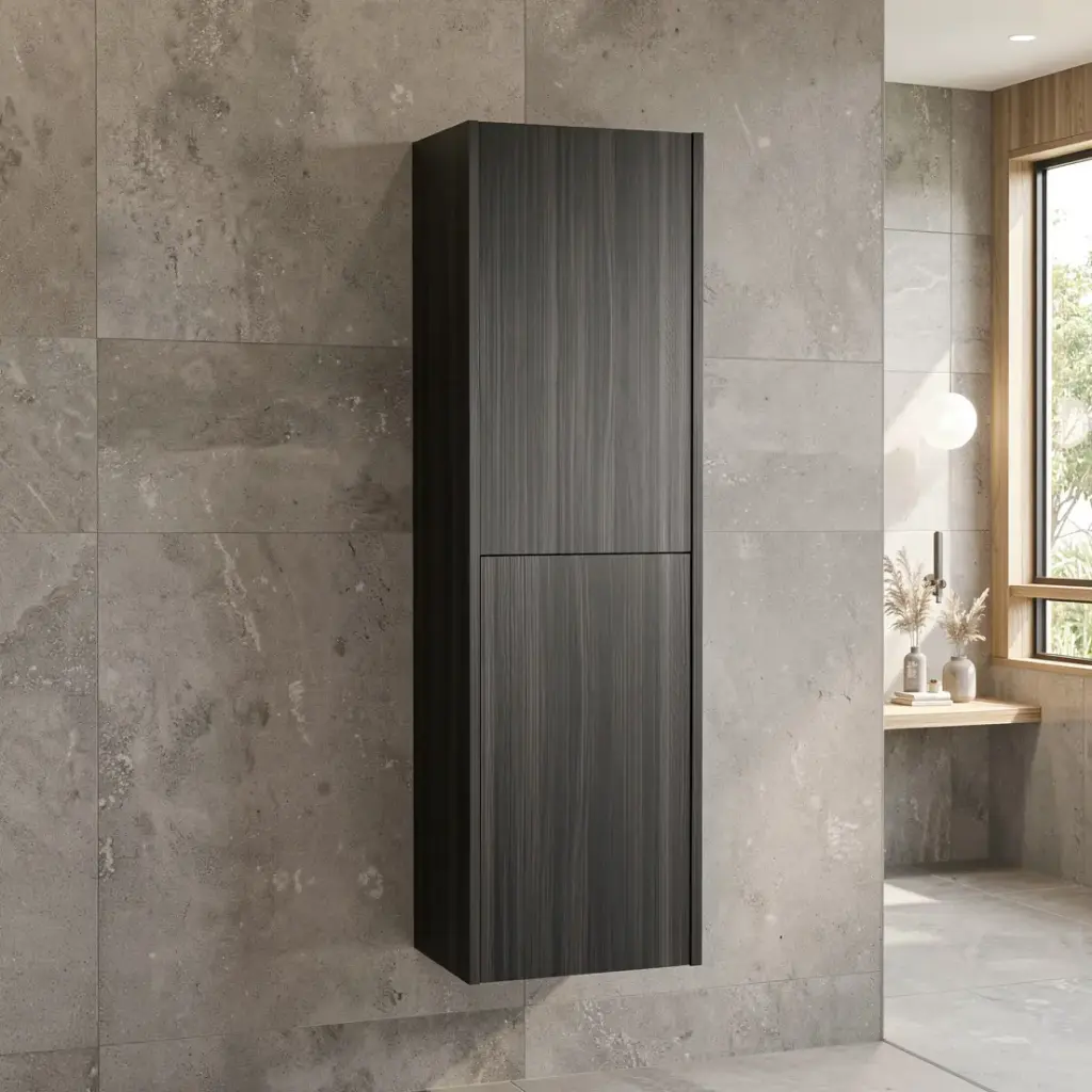 [98591/TB1350-BO] Customised Kiama Tall Boy Cabinet - Bottega Oak - 400L x 300D x 1350H mm - 2 Doors