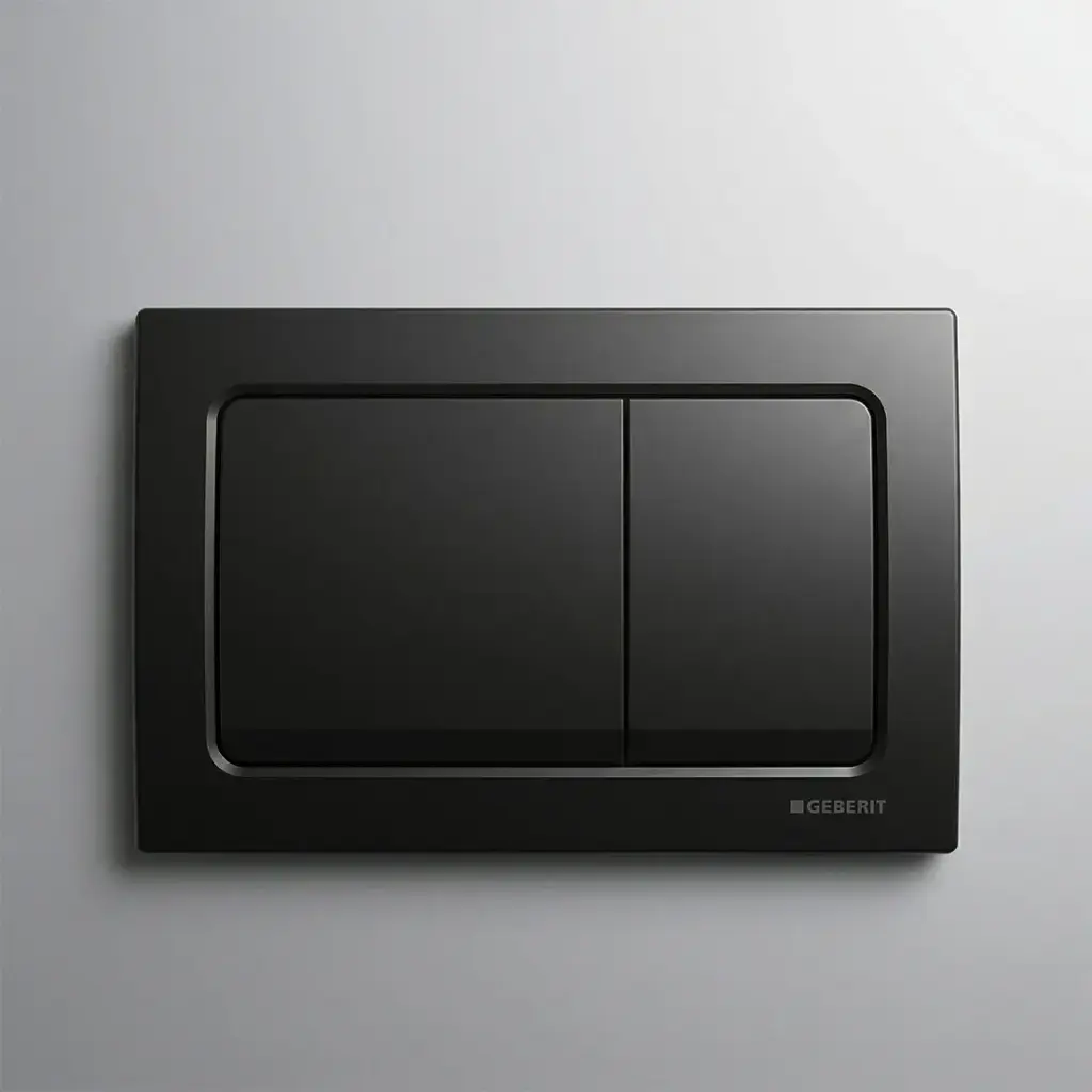 Geberit Alpha01 Square Button Black Chrome
