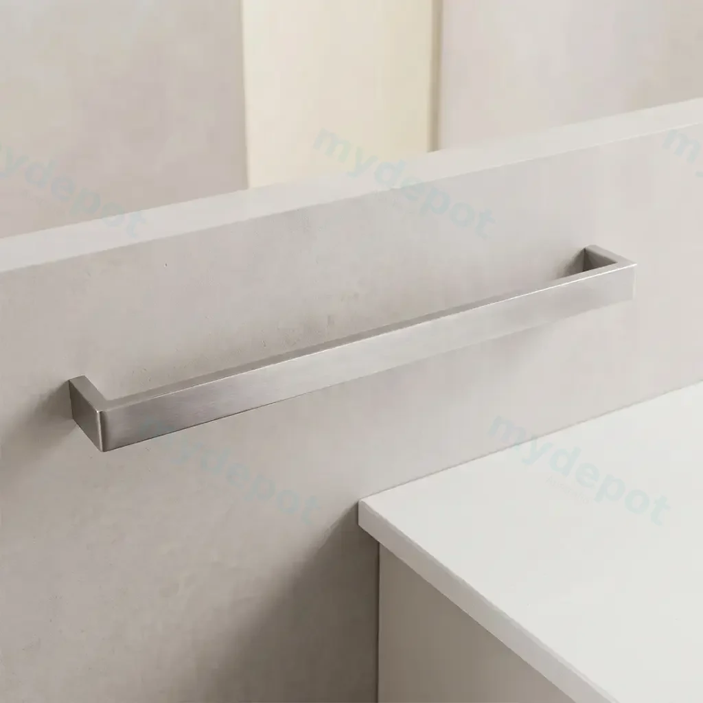 [41769] IVANO Series Brushed Nickel Single Towel Rail 600mm