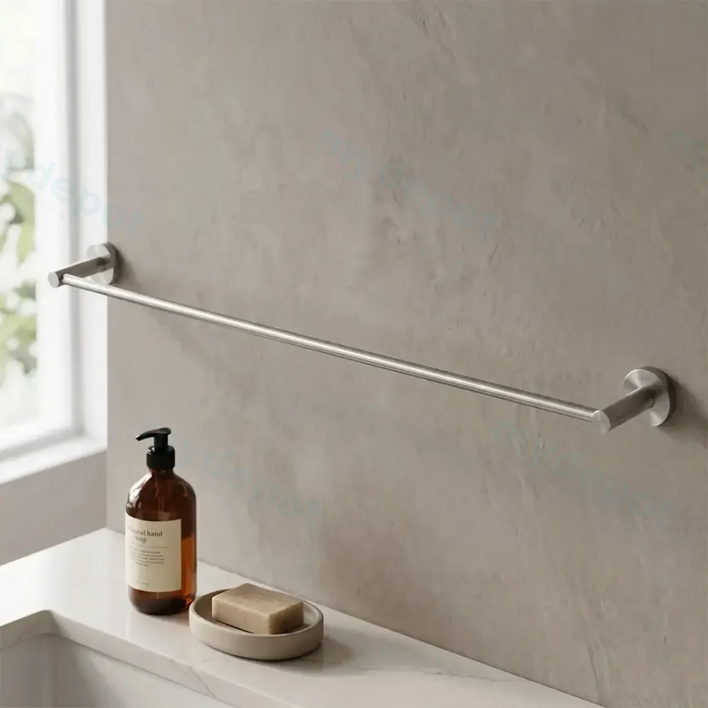 [41839] LUCID PIN Series Brushed Nickel Single Towel Rack Rail 800mm