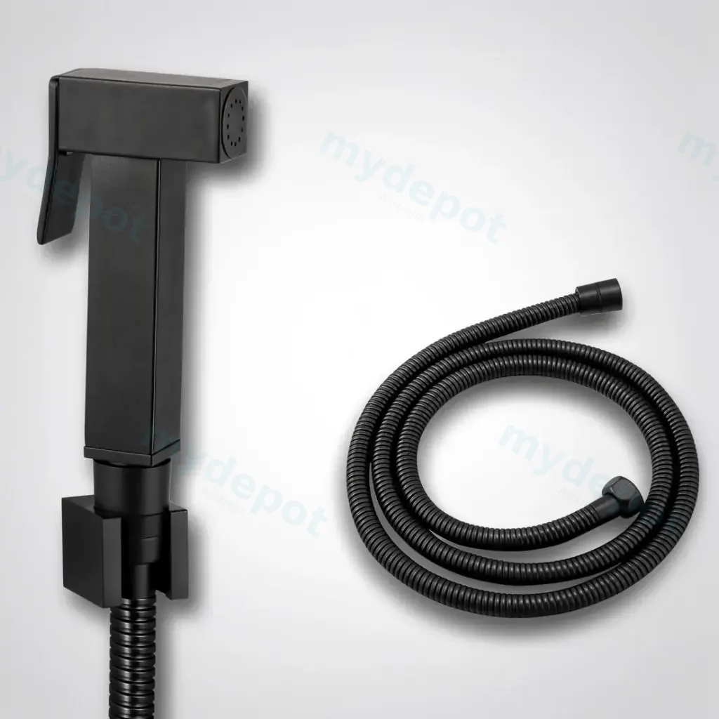 [42004] Square Black BrassToilet Bidet Spray Kit With Stainless Steel Hose