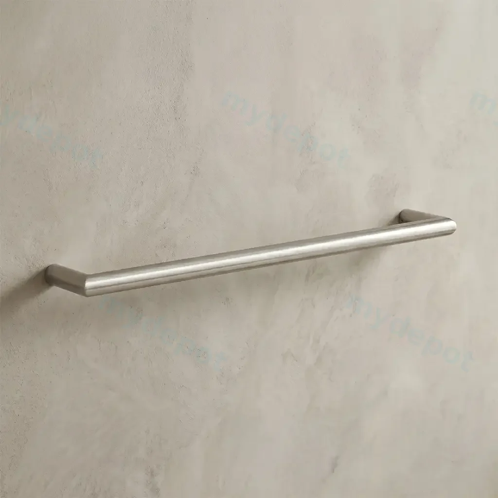 [42014] Round Horizontal Brushed Nickel Electric Heated Towel Rack Single Bar