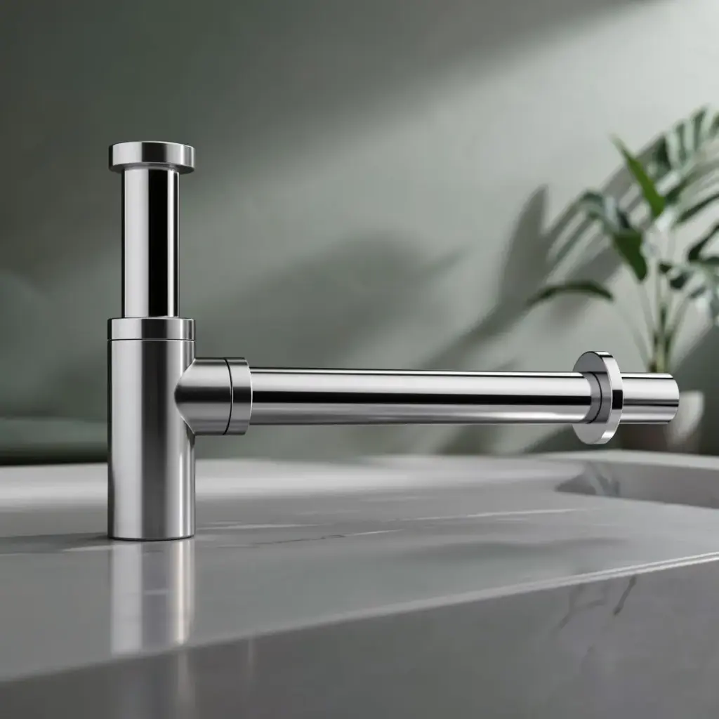 [42107] Round Chrome Bottle Trap 32mm