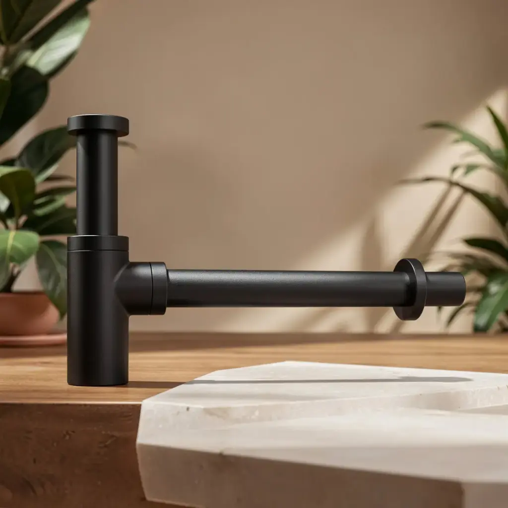 [42110] Round Gun Metal Grey Bottle Trap 32mm